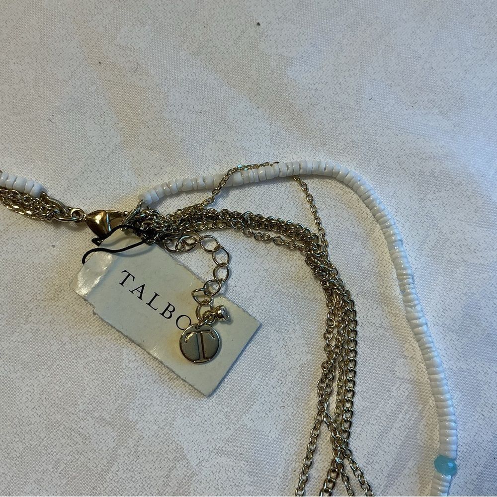 Talbots Brand 5 Strand Goldtone and Shell Beads Long Necklace - Picture 8 of 8